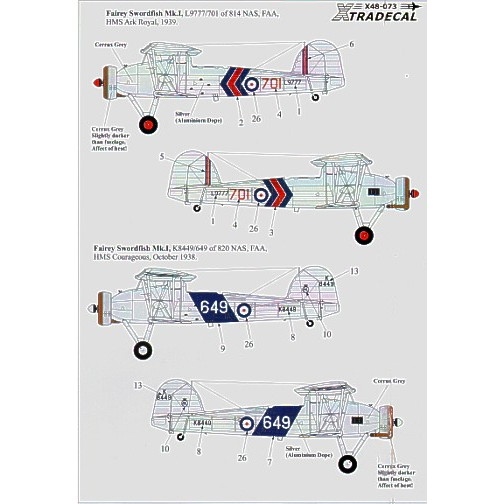 【再入荷】X48073 艦載機1938-39 フェアリー ソードフィッシュ Mk.I