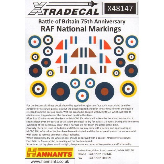 【再入荷】X48147 イギリス空軍 スピットファイア&ハリケーン 国籍マーク バトル・オブ・ブリテン