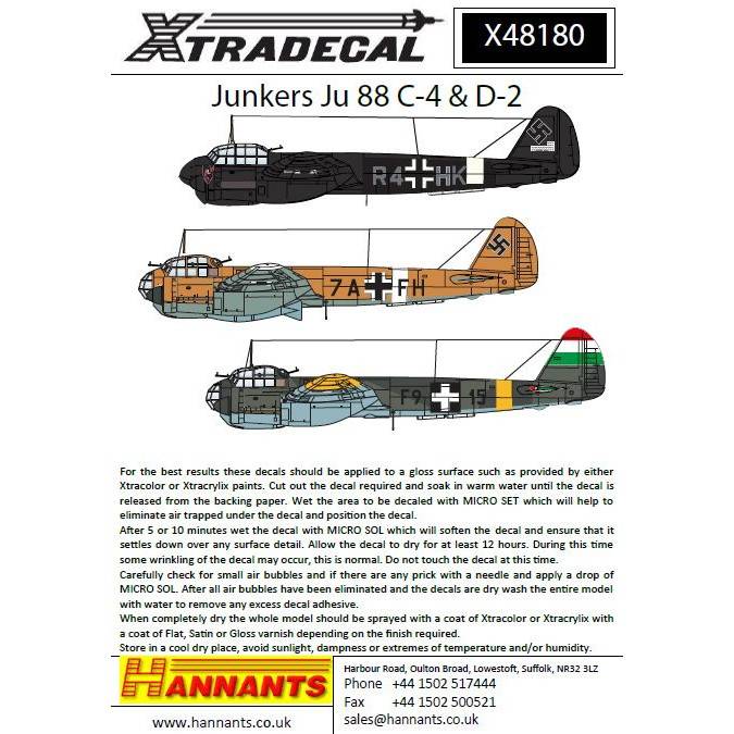 【再入荷】X48180 ユンカース Ju88C-4/D-2