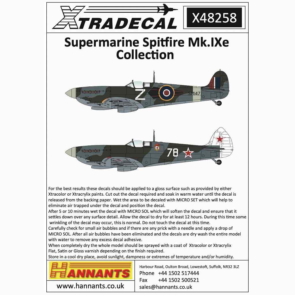 【新製品】X48258 スーパーマリン スピットファイアMk.9e コレクション