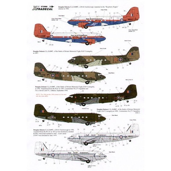 【再入荷】X72084 ダグラス C-47 ダコタ Za947 BBMF