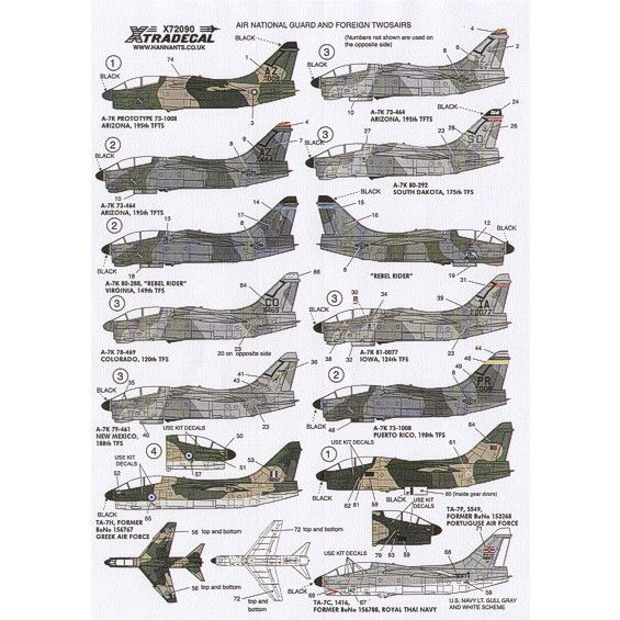 【再入荷】X72090 A-7K コルセアII 複座型 アメリカ/アメリカ州/ギリシャ/ポルトガル/タイ空軍