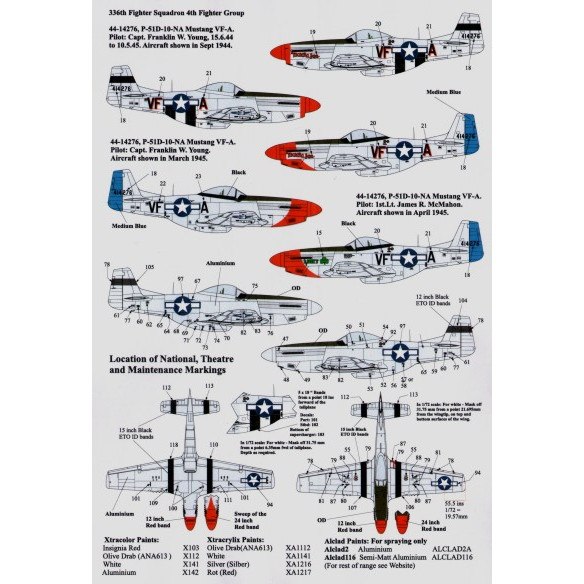 【再入荷】X72099 P-51 ムスタング 8th AF 4th FG