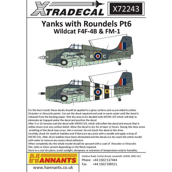 【再入荷】X72243 イギリス軍のアメリカ機 Pt.6 ワイルドキャット