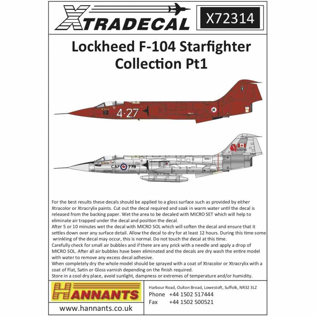 【新製品】X72314 ロッキード F-104 スターファイター コレクション Pt.1