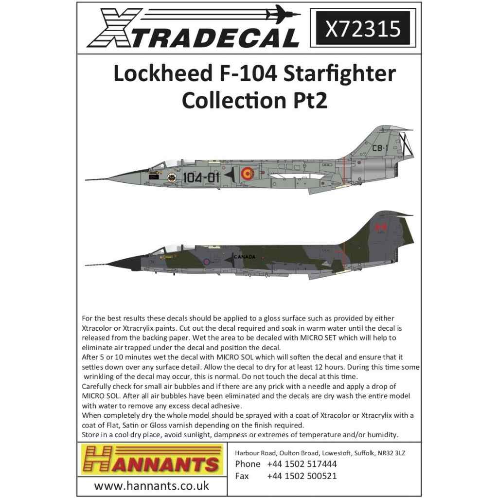 【新製品】X72315 ロッキード F-104 スターファイター コレクション Pt.2