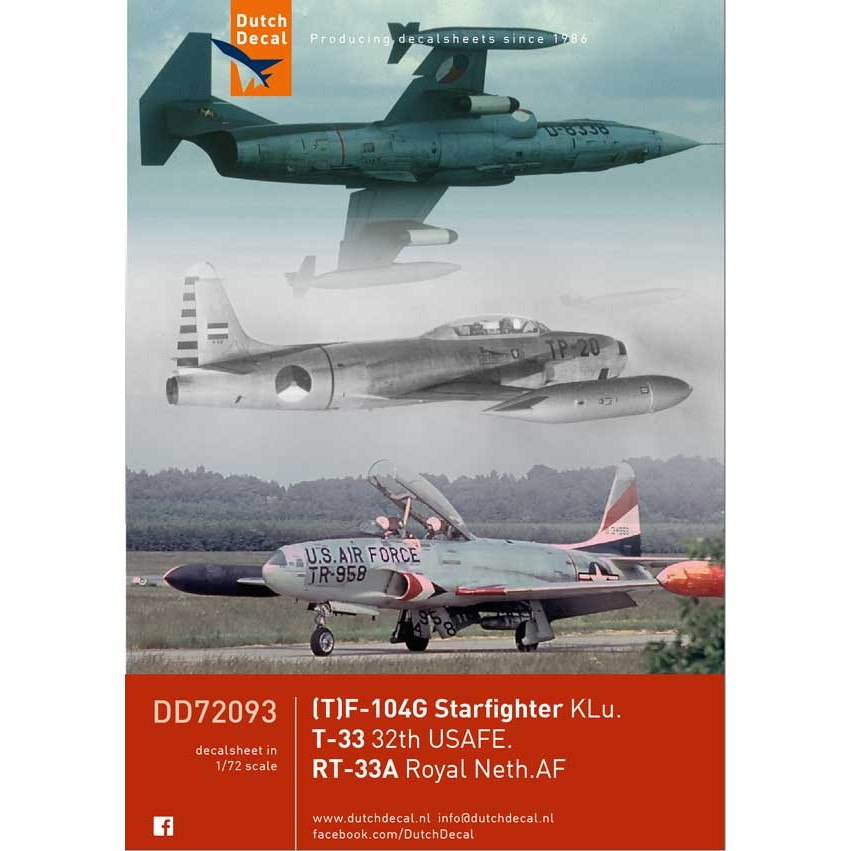 【新製品】DD72093 オランダ空軍 TF-104 スターファイター/ロッキード T-33 シューティングスター