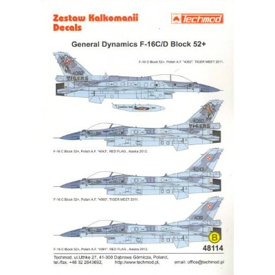 【新製品】[2002264811406] TEC48114)F-16C/D ファイティングファルコン ブロック52+