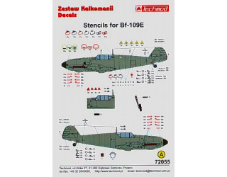 【新製品】[2002267405503] TEC72055)メッサーシュミット Bf109E ステンシル