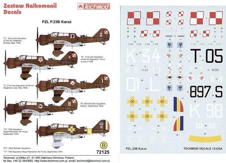 【新製品】TEC72125)PZL P.23B カラシュ