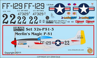 【新製品】[2002273200536] Set 32s-P51-3)Merlin's Magic P-51 Racer