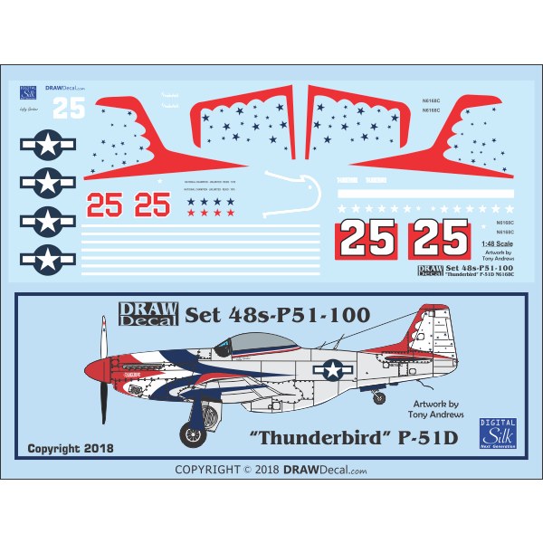 【新製品】Set 48s-P51-100 P-51D Thunderbird