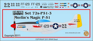 【新製品】[2002277200532] Set 72s-P51-3)Merlin's Magic P-51 Racer