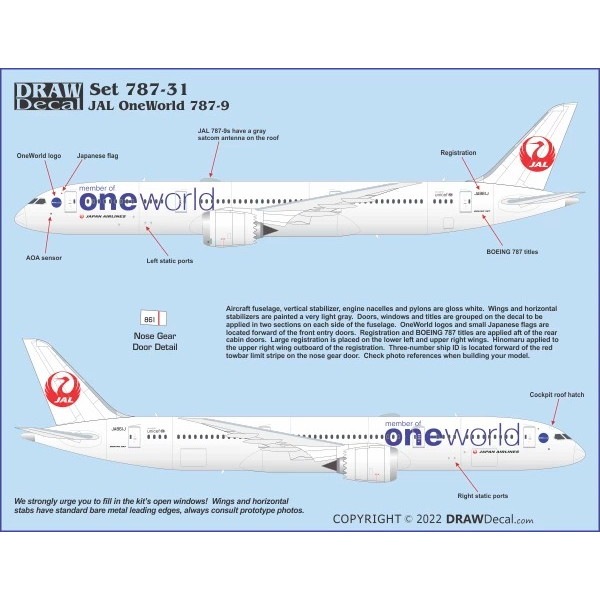 【新製品】Set 20s-787-31 日本航空 ボーイング 787-9 ドリームライナー ワンワールド