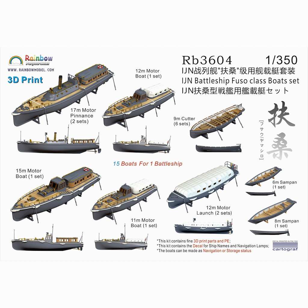 【新製品】Rb3604 日本海軍 扶桑型戦艦用 艦載艇セット 【ネコポス規格外】
