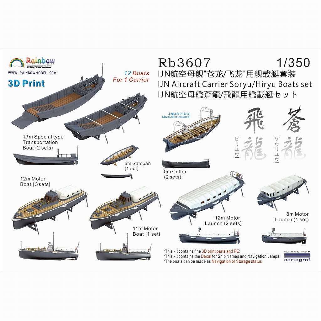 【新製品】Rb3607 日本海軍 航空母艦 赤城/加賀用 艦載艇セット 【ネコポス規格外】