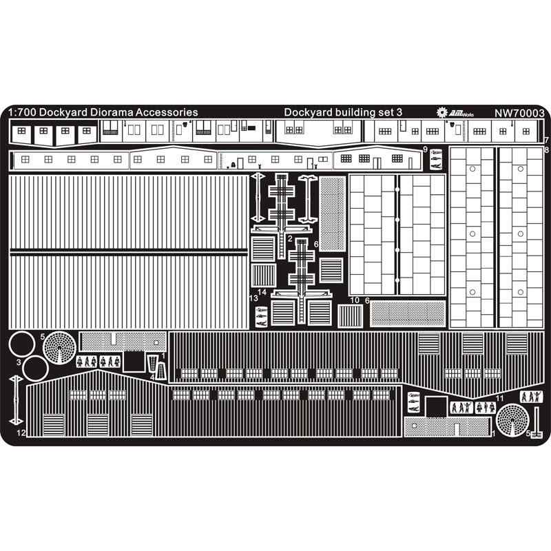 【再入荷】NW70003 ドックヤード ジオラマアクセサリー 建物セット3