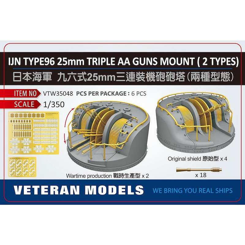 【新製品】VTW35048 日本海軍 九六式25mm三連装機銃(密閉シールド)