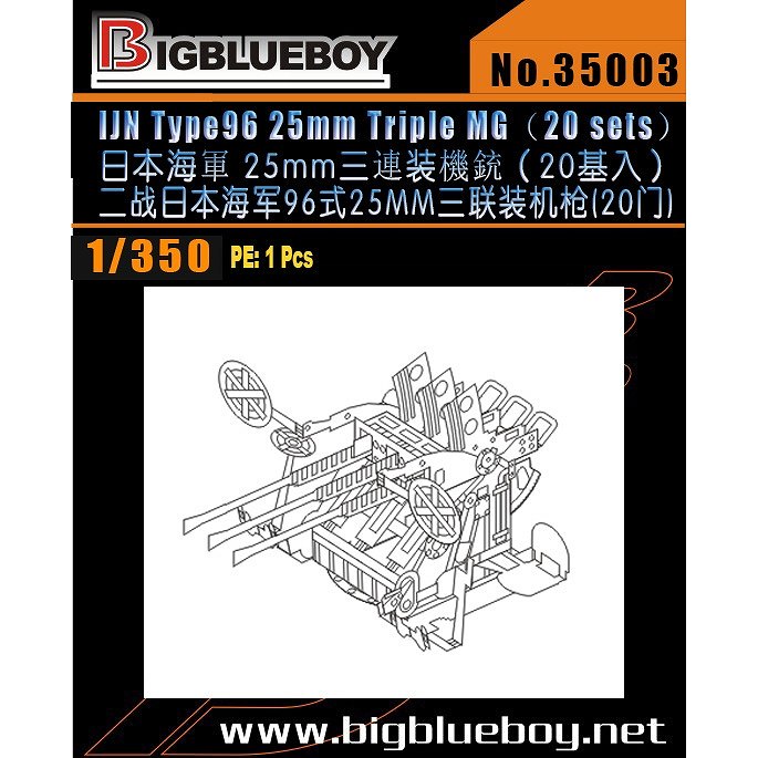 【新製品】35003)日本海軍 25mm三連装機銃