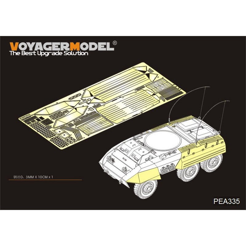 【新製品】PEA335 WWII アメリカ M8/M20 装甲車 サイドスカート&雑具箱セット