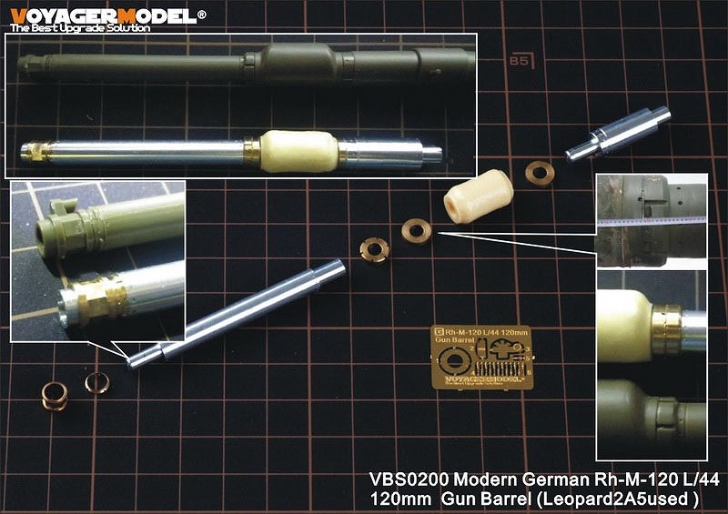 【新製品】VBS0200)現用 独 120mm L/44 金属砲身セット(レオパルト2A5用)
