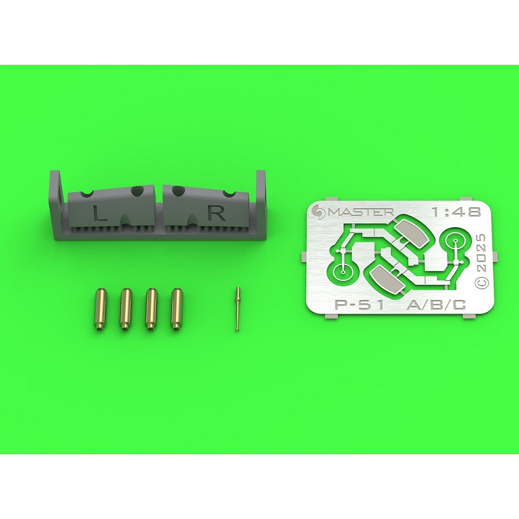 【新製品】AM48-185 ノースアメリカン P-51B/C マスタング 機銃銃口&照準器(エデュアルド用)