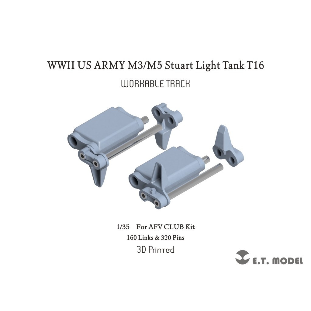 【新製品】P35038 1/35 WWII アメリカ M3/M5 スチュアート 軽戦車用 T16可動式履帯(AFVクラブ用)