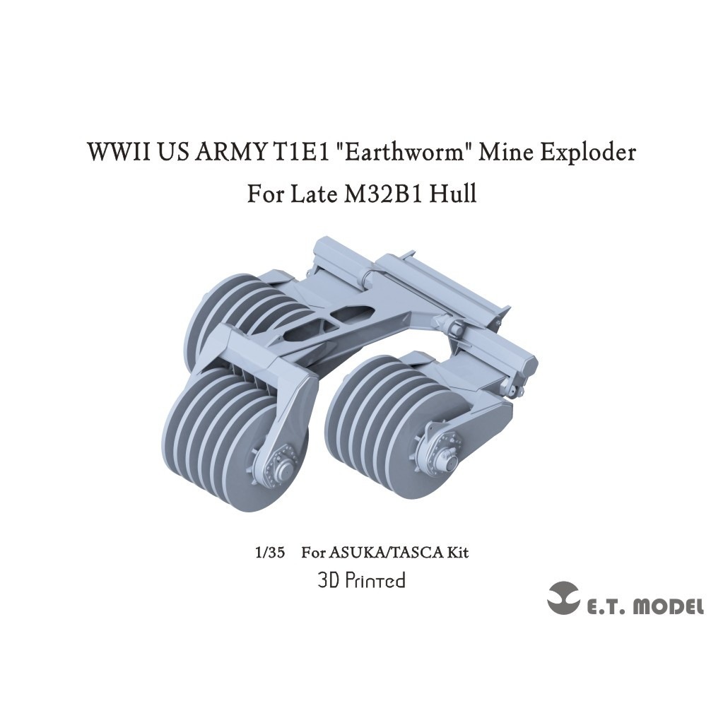 【新製品】P35041 1/35 WWII アメリカ M32B1 戦車回収車 後期型用T1E1マインローラー(アスカモデル用)