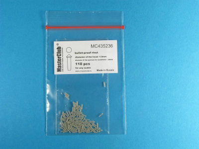 【再入荷】435236 尖頭丸リベット1.0mm 取付軸径0.8mm 110個