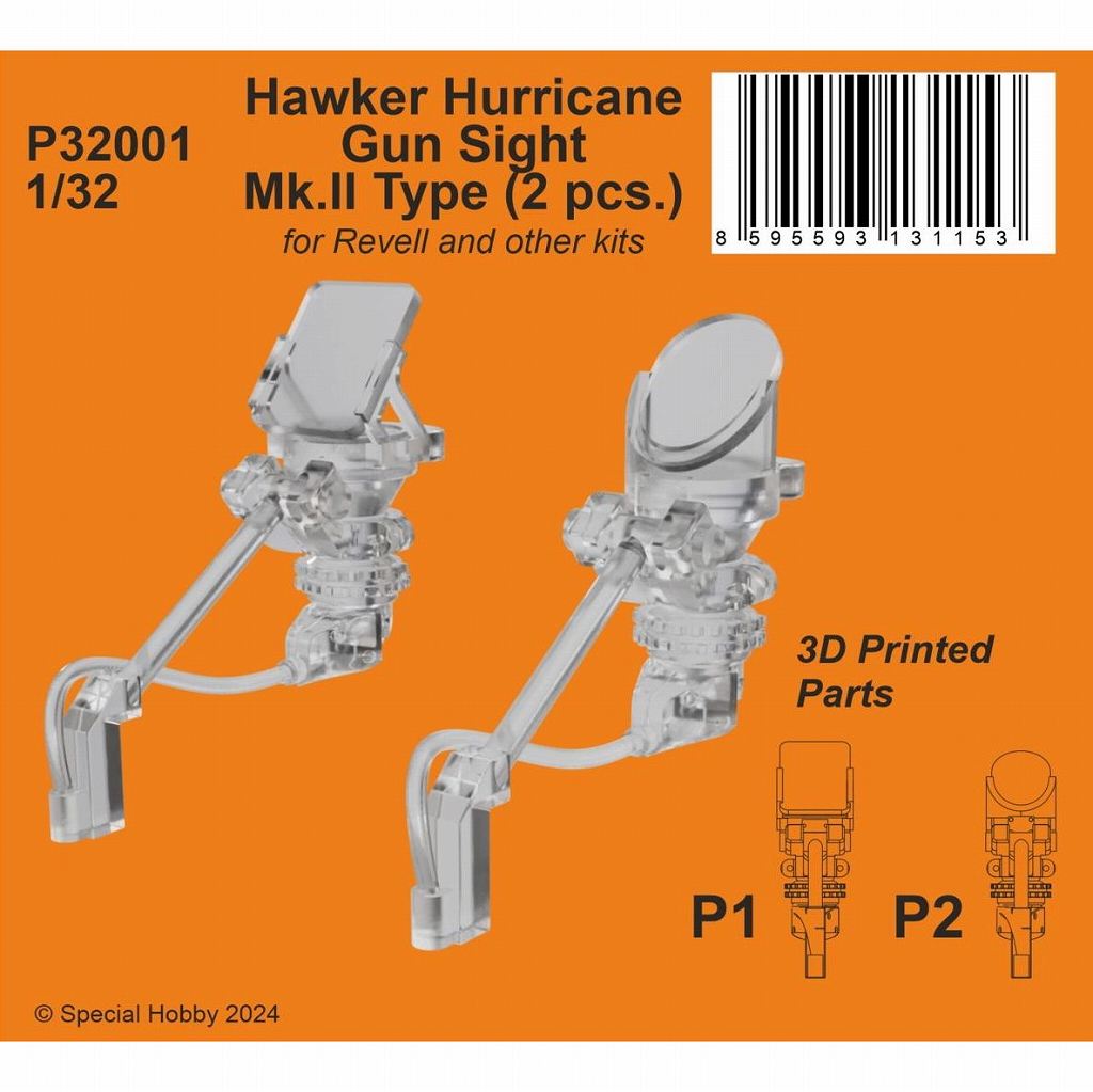 【新製品】P32001 1/32 ホーカー ハリケーン Mk.II式照準器(2種 x 各1個入)