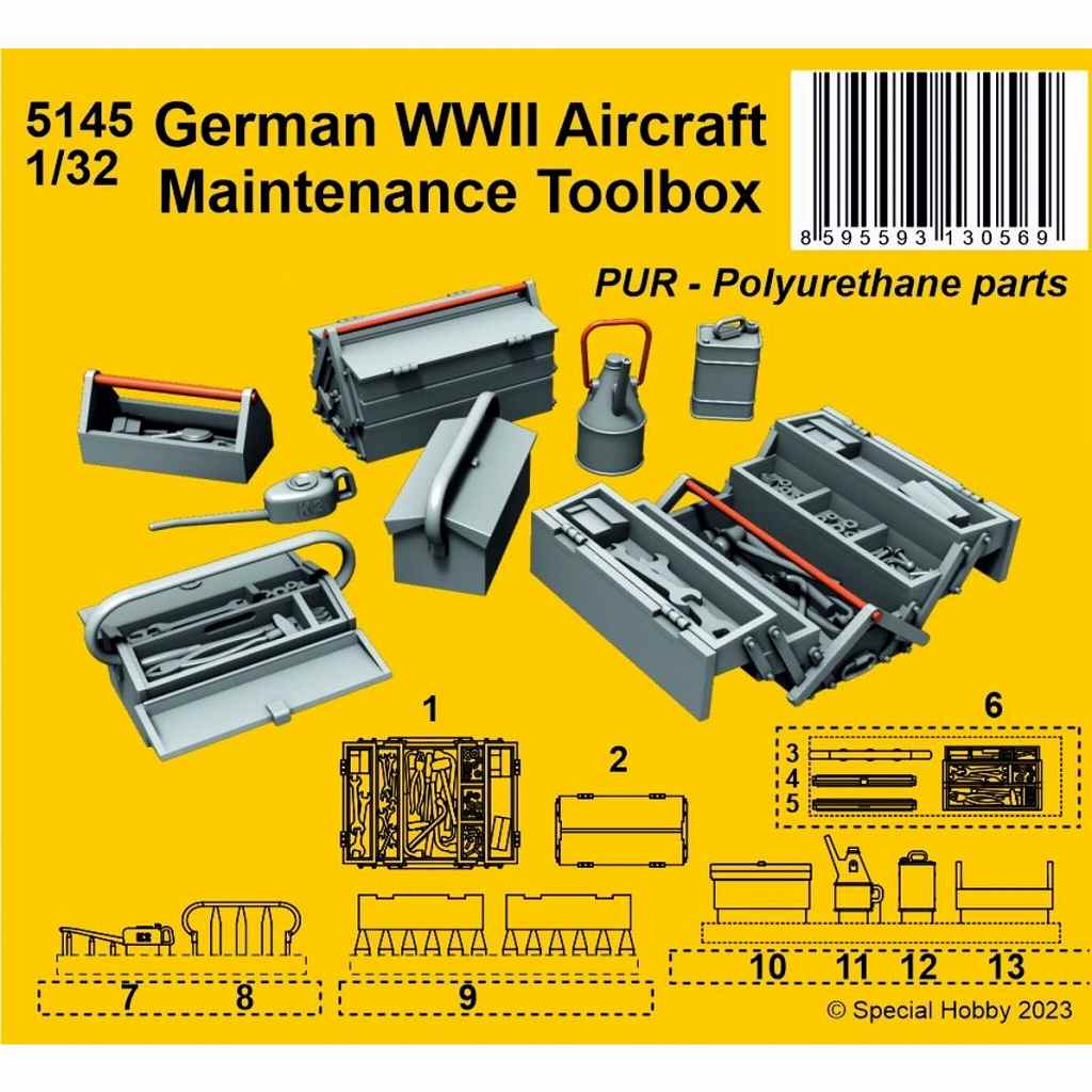 【新製品】5145 1/32 WW.II ドイツ空軍 整備工具箱セット