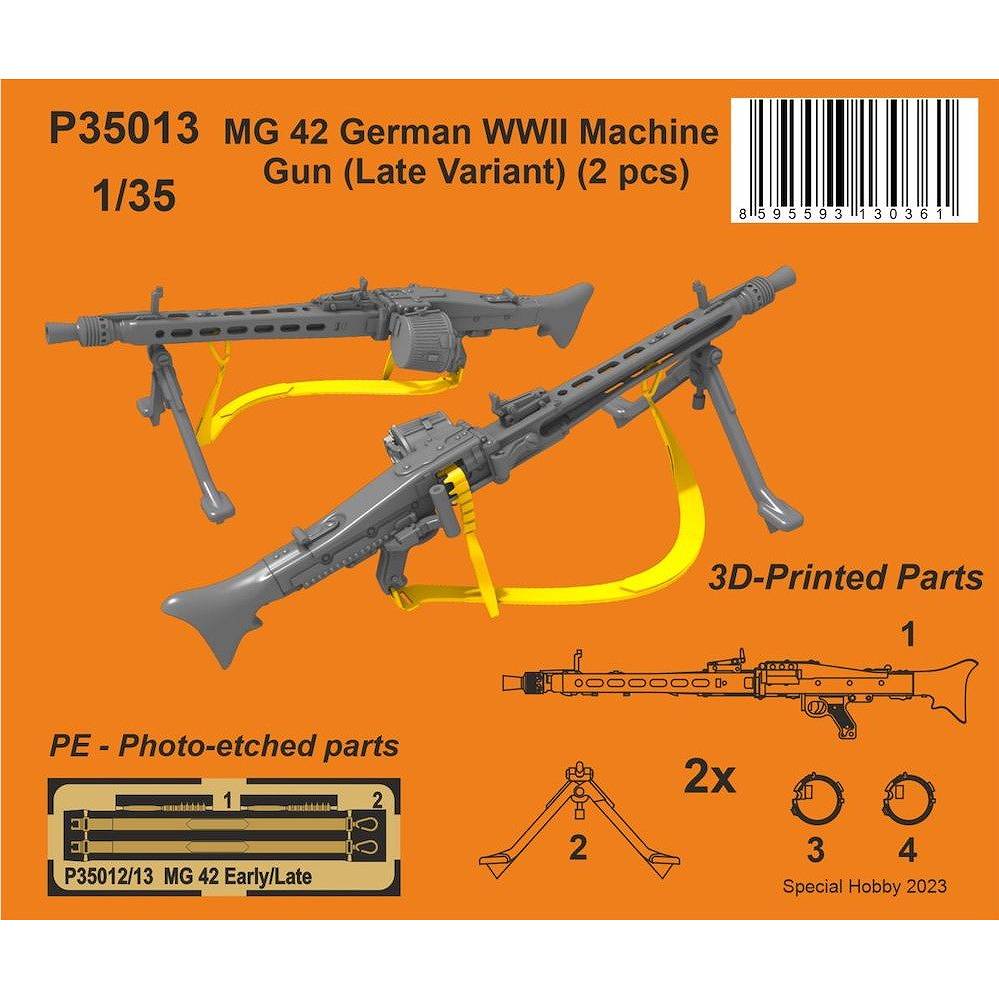 【新製品】P35013 1/35 WW.II ドイツ MG42 機関銃 (後期型) (2個入)