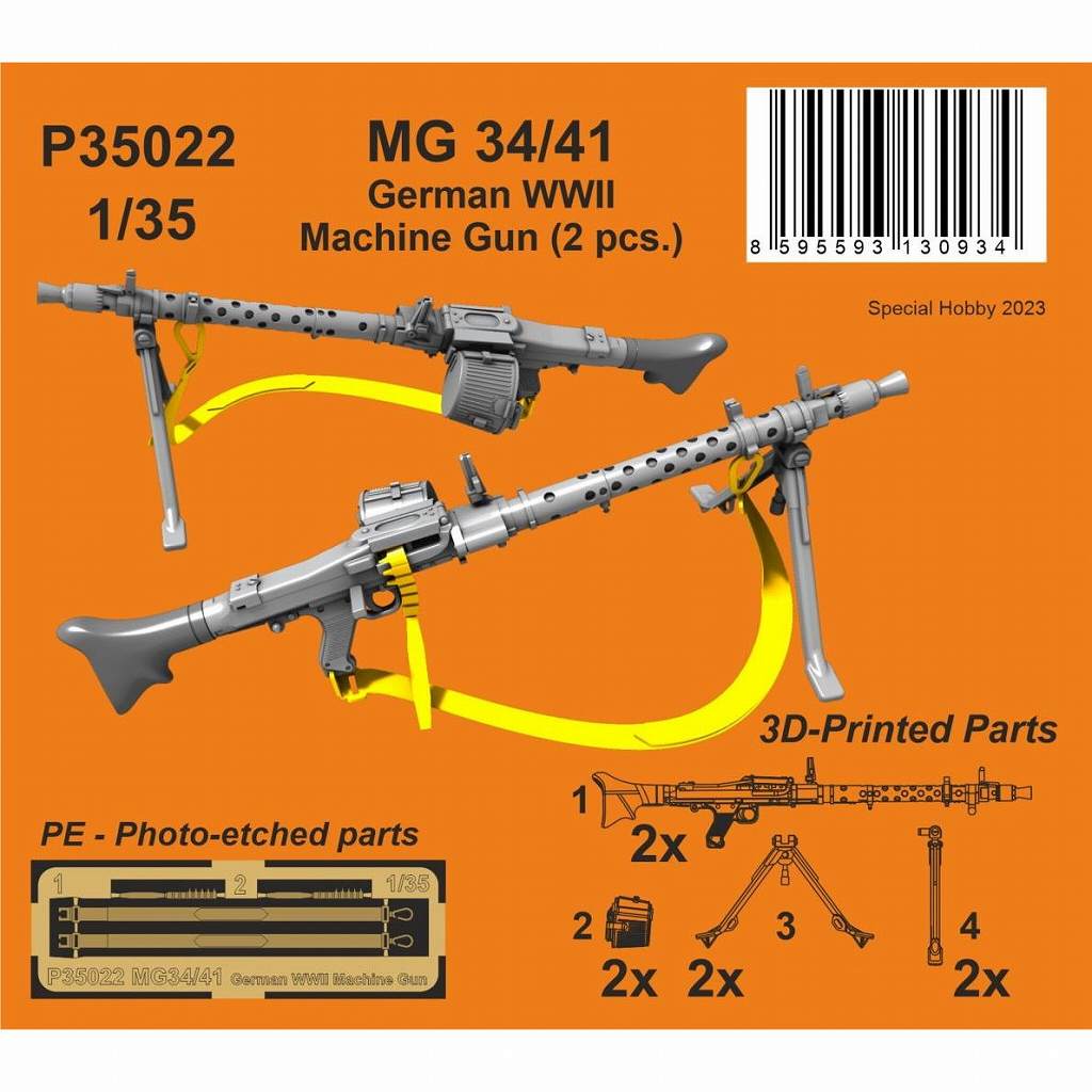 【新製品】P35022 1/35 WWII ドイツ軍 MG34/41機関銃 (2丁入)