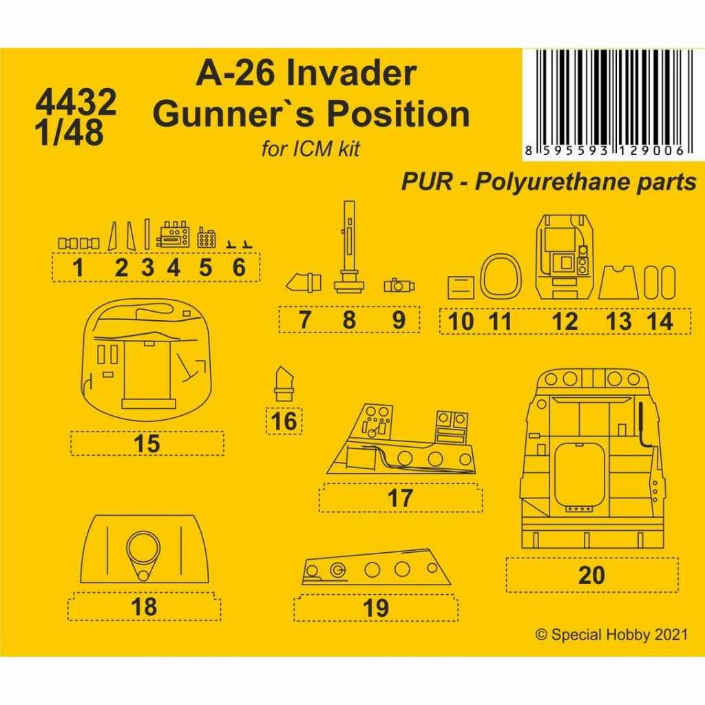 【新製品】4432 1/48 ダグラス A-26 インベーダー 銃手室 (ICM用)