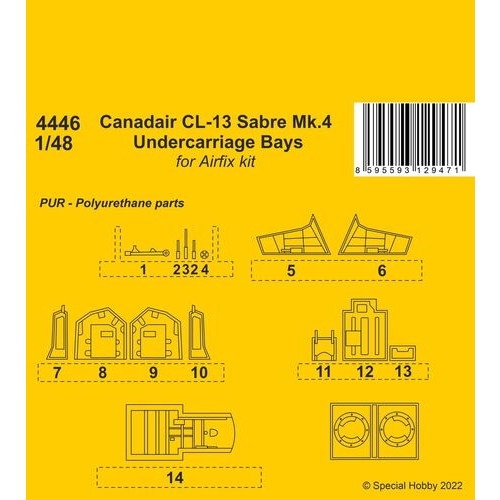 【新製品】4446 1/48 カナディア CL-13 セイバー Mk.4 着陸装置格納庫 (エアフィックス用)