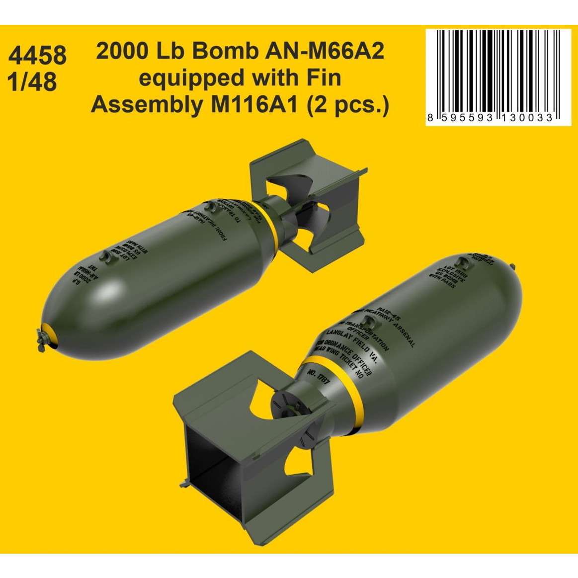 【新製品】4458 1/48 AN-M66A2 2000ポンド航空爆弾 w/M116A1フィン(2個入り)