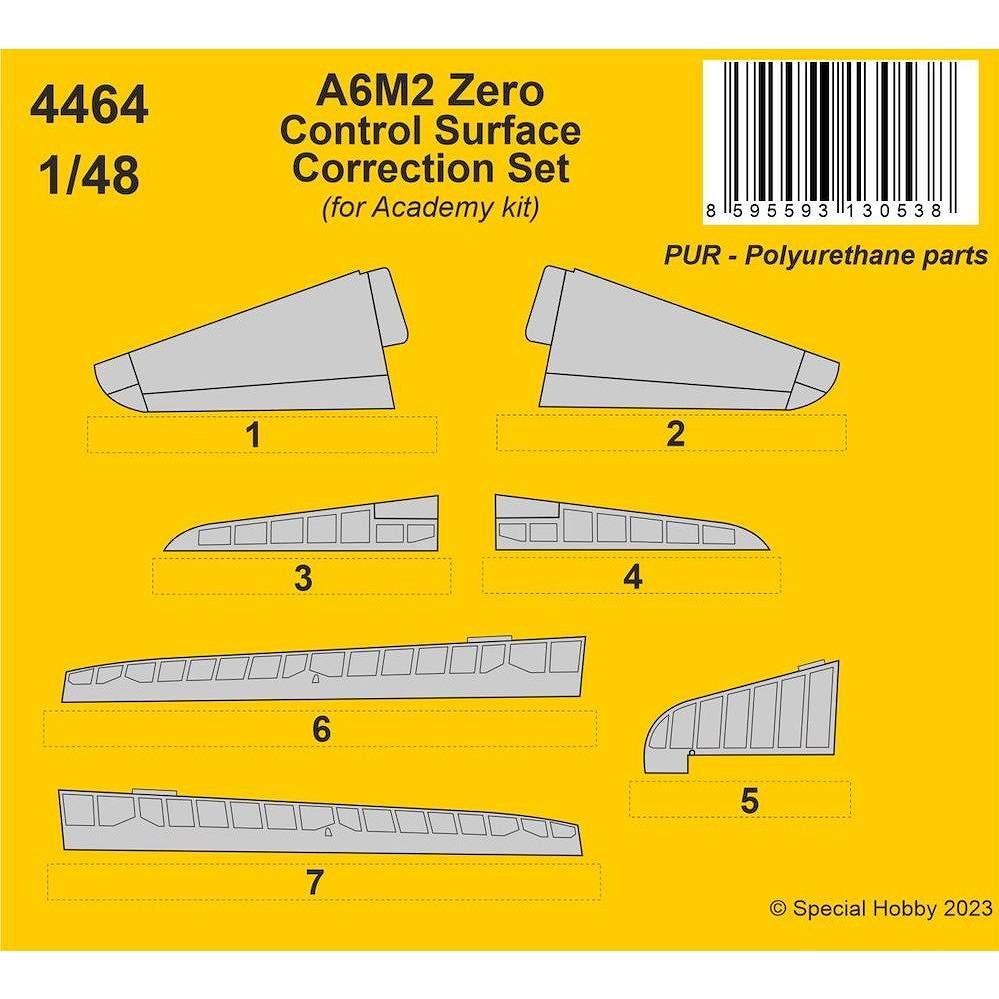 【新製品】4464 1/48 零式艦上戦闘機二一型 修正動翼部(アカデミー用)