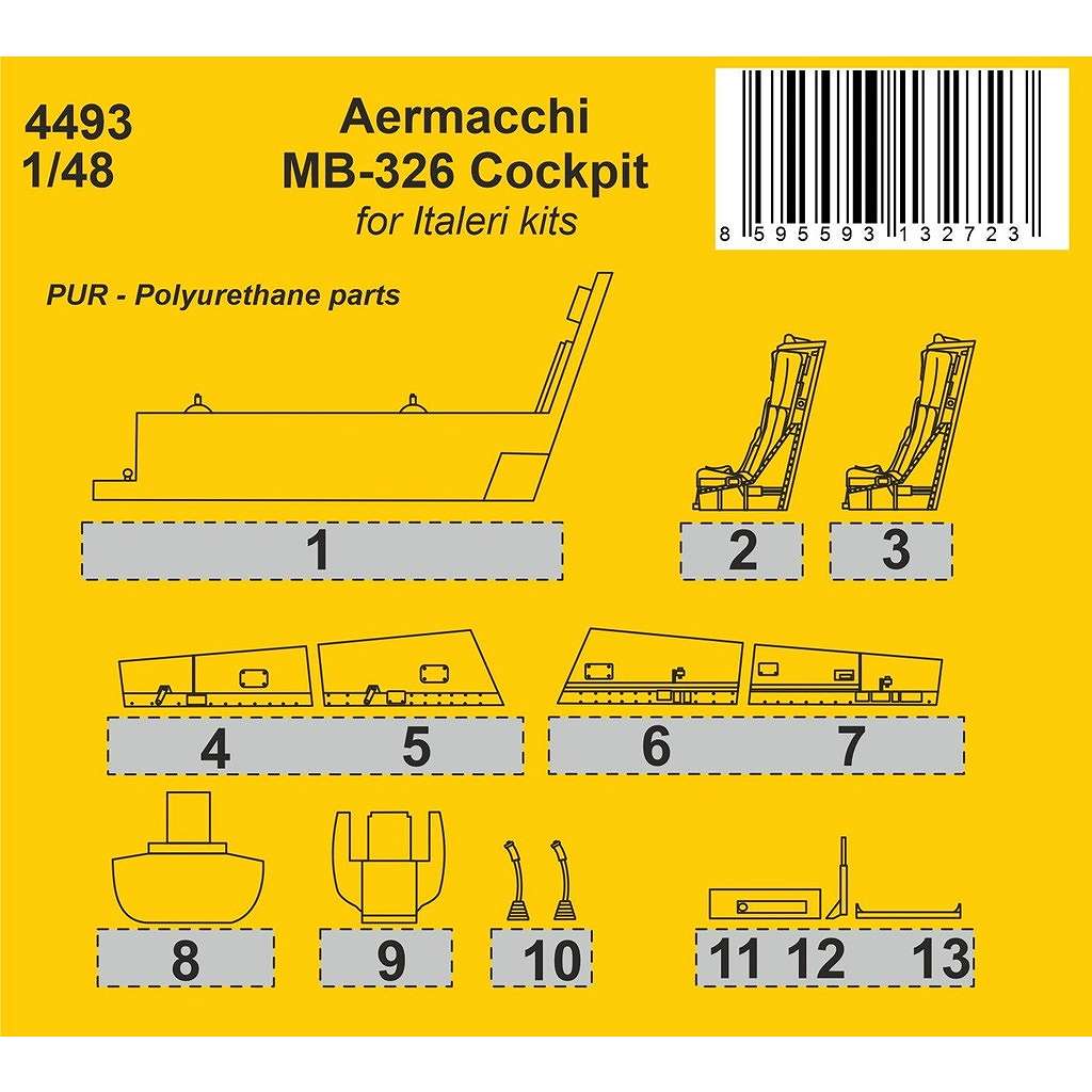 【新製品】4493 1/48 アエルマッキ MB-326 コクピット(イタレリ用)