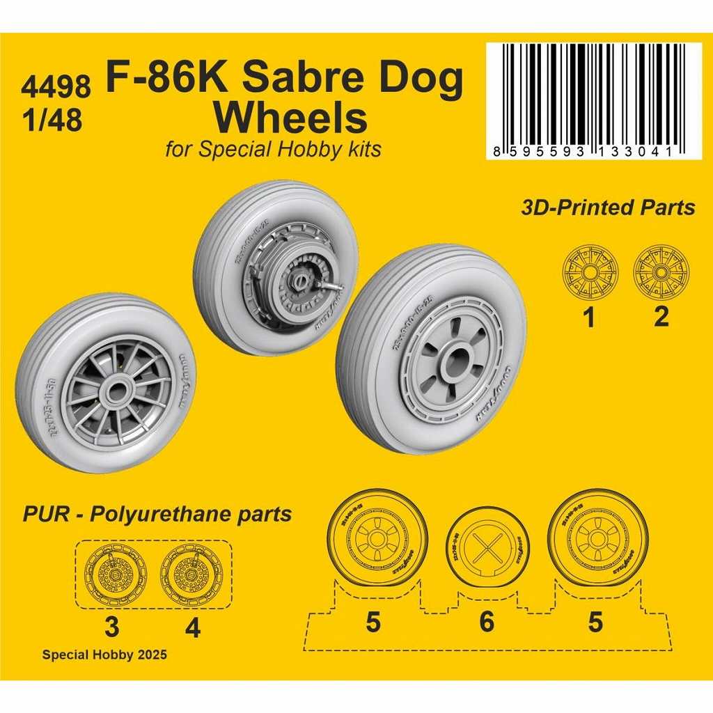 【新製品】4498 1/48 F-86K セイバードッグ自重変形ホイール (スペシャルホビー用)