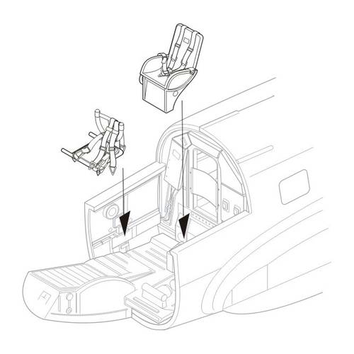 【新製品】[2005065101608] Q32160)ハインケル He111H/P 操縦席とシートベルト