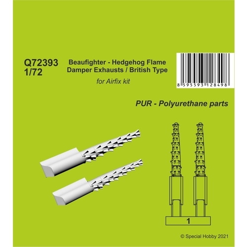 【新製品】Q72393 ボーファイター ヘッジホッグ 消炎排気管 (英軍式) (エアフィックス用)