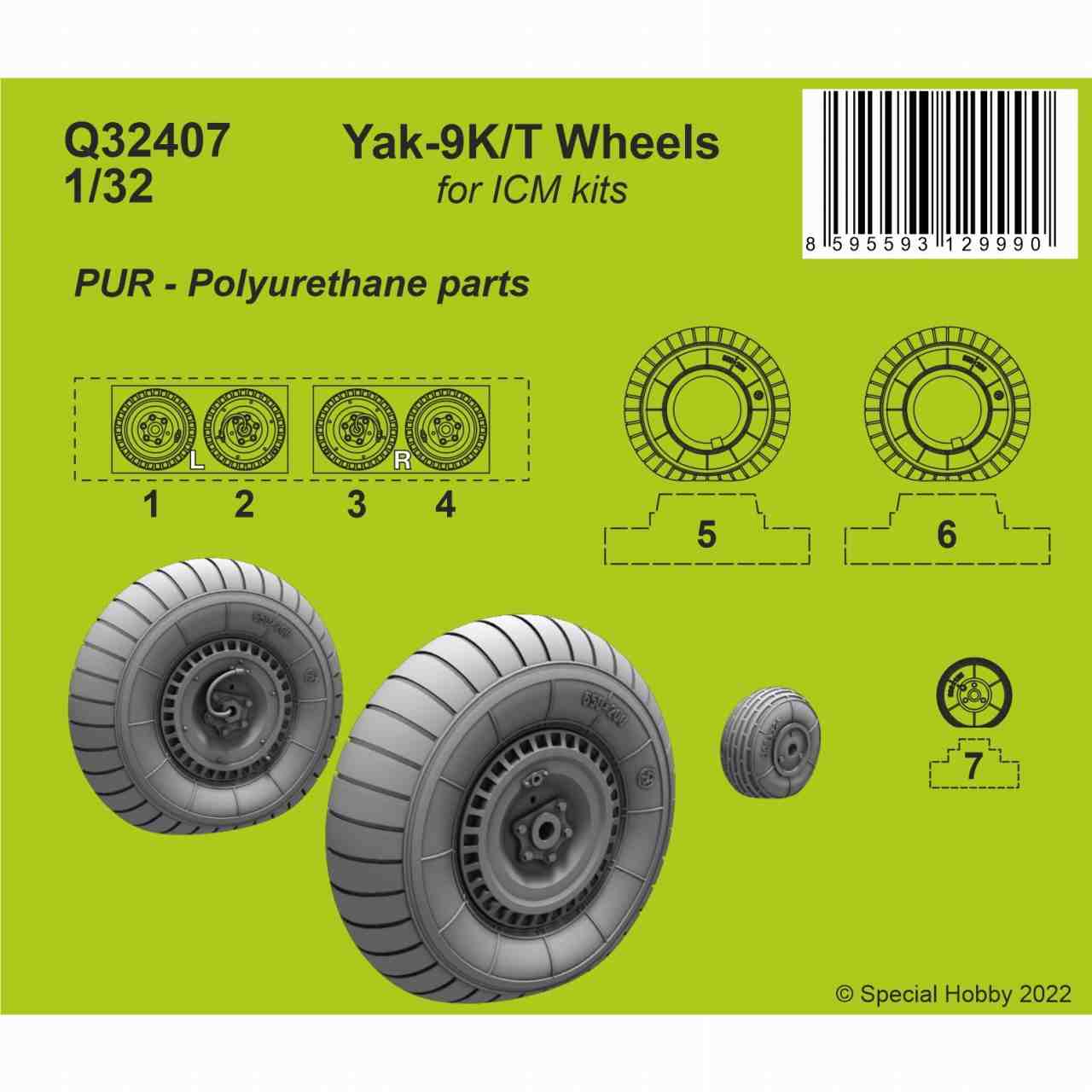 【新製品】Q32407 1/32 Yak-9K/T ホイール (ICM用)