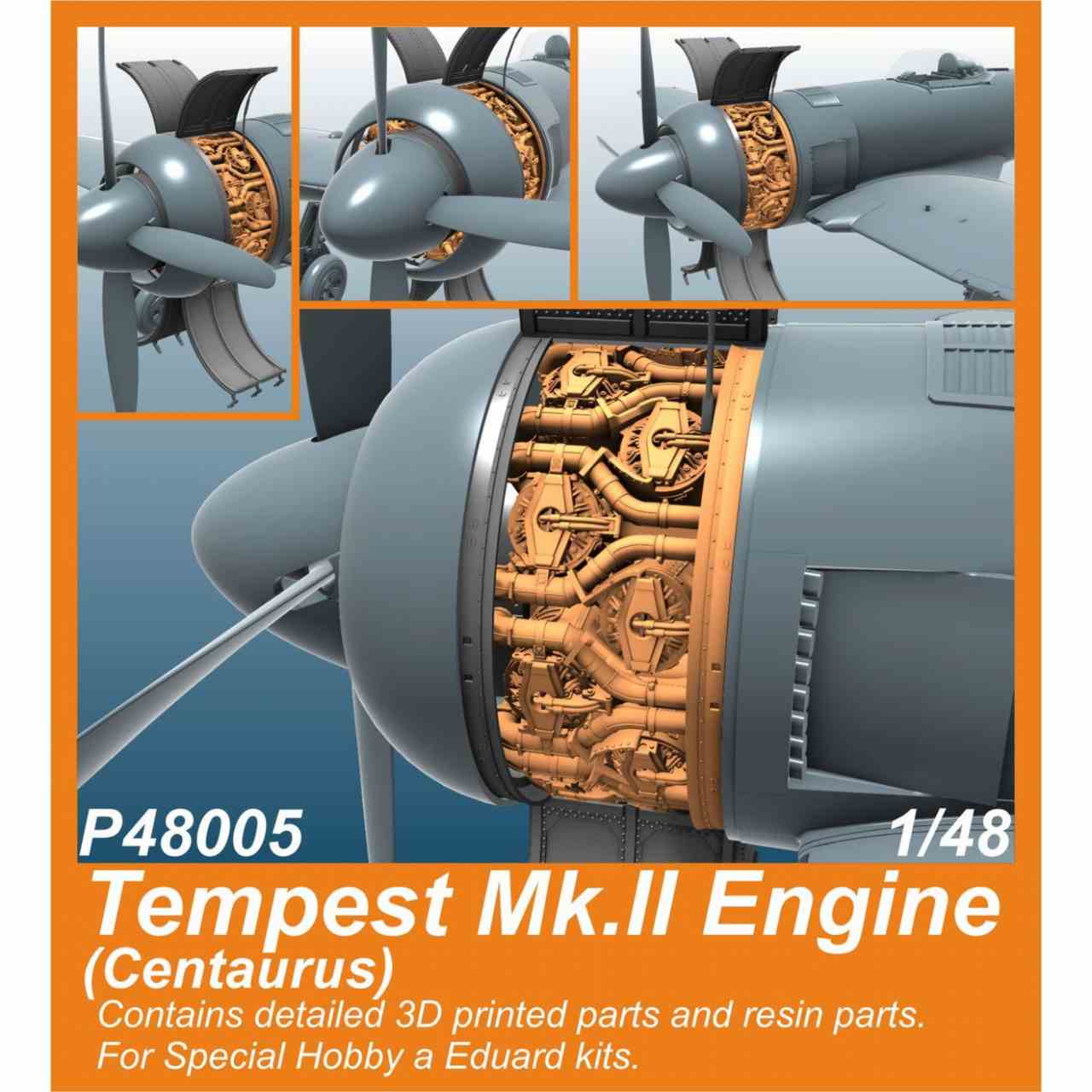 【新製品】P48005 1/48 ホーカー テンペスト Mk.II エンジン (スペシャルホビー/エデュアルド用)