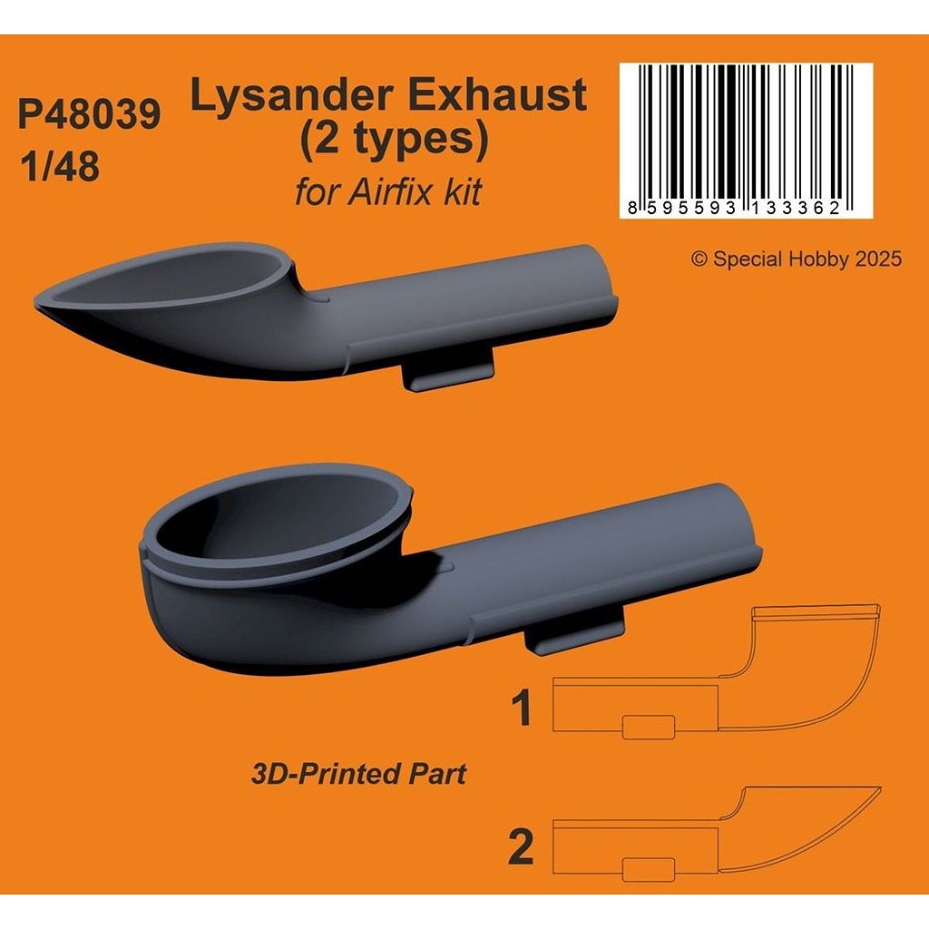 【新製品】P48039 1/48 ウェストランド ライサンダー 排気管 (2種 x 各1入) (エアフィックス用)