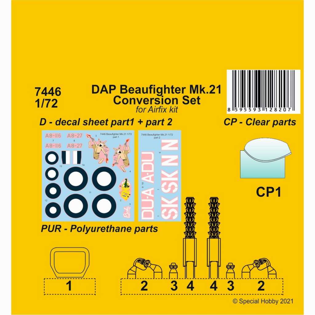 【新製品】7446 DAP ボーファイター Mk.21 改造セット (エアフィックス用)