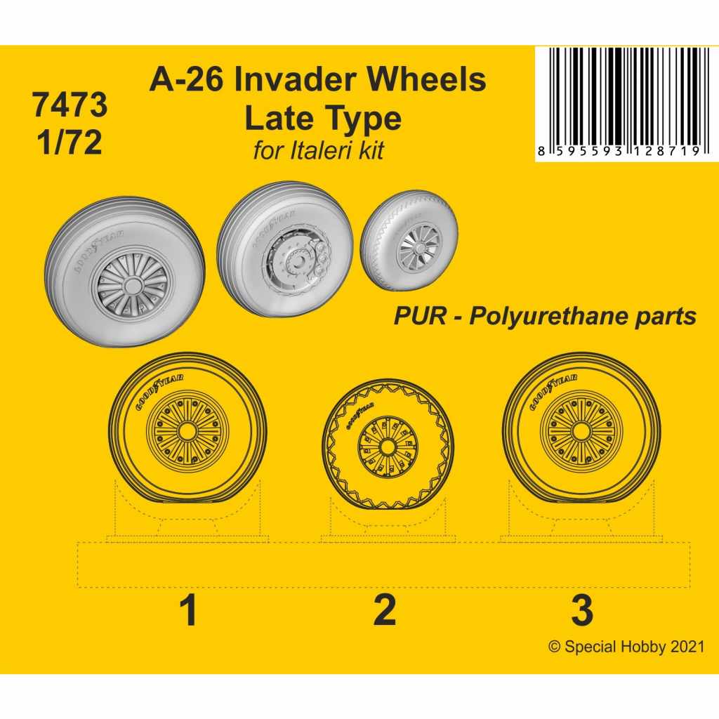 【新製品】7473 1/72 ダグラス A-26 インベーダー 後期型ホイール(イタレリ用)