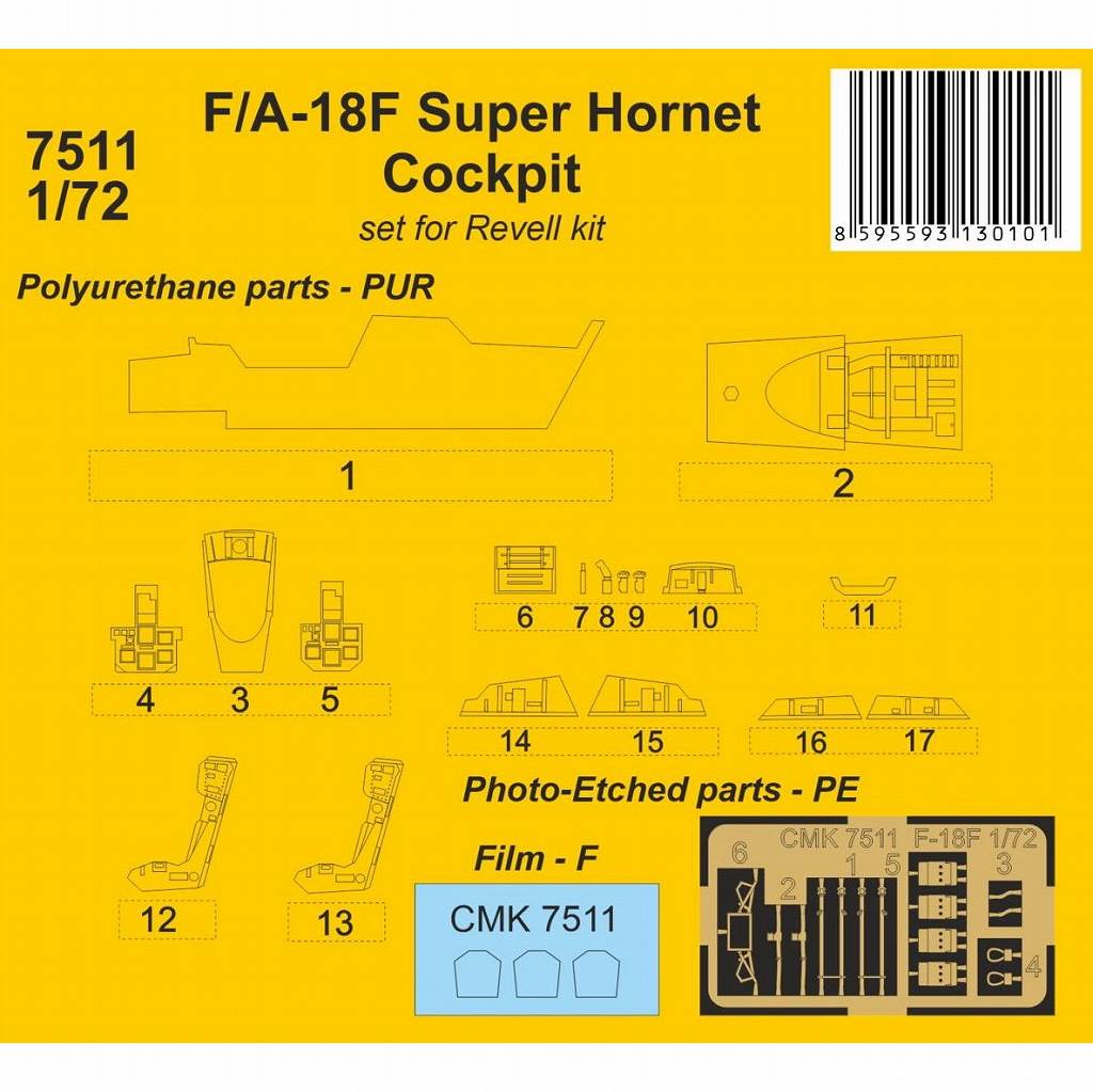 【新製品】7511 1/72 F/A-18F スーパーホーネット コクピット (レベル用)
