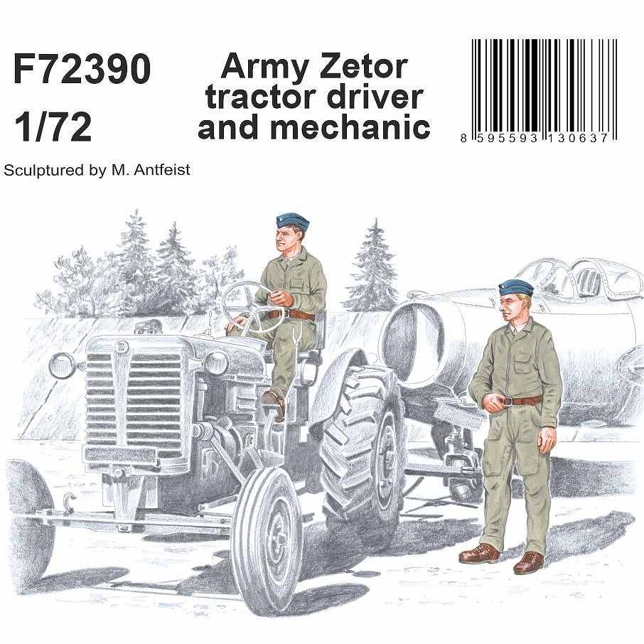 【新製品】F72390 1/72 チェコスロバキア軍 ゼトル25 トラクター ドライバー & 整備士