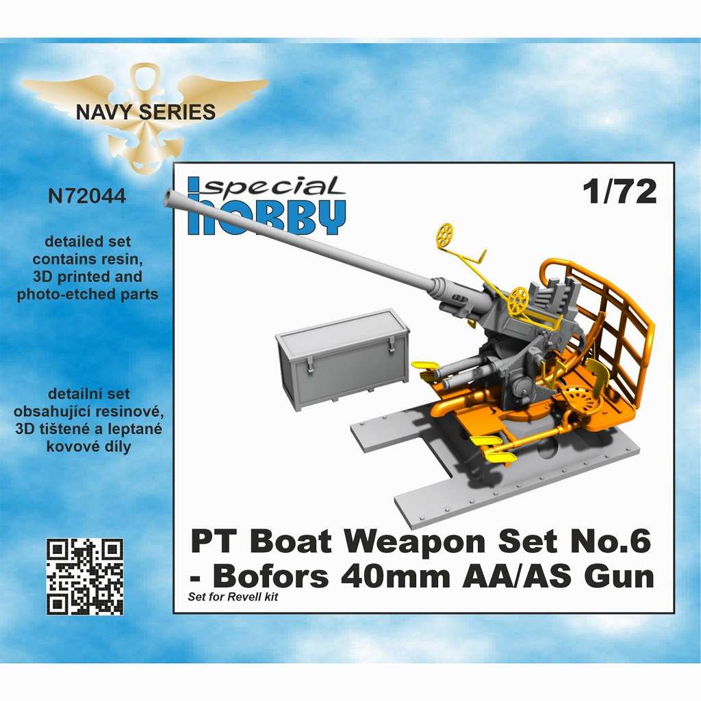 【新製品】N72044 1/72 ボフォース 40mm機関砲 (PTボート用) (レベル用)