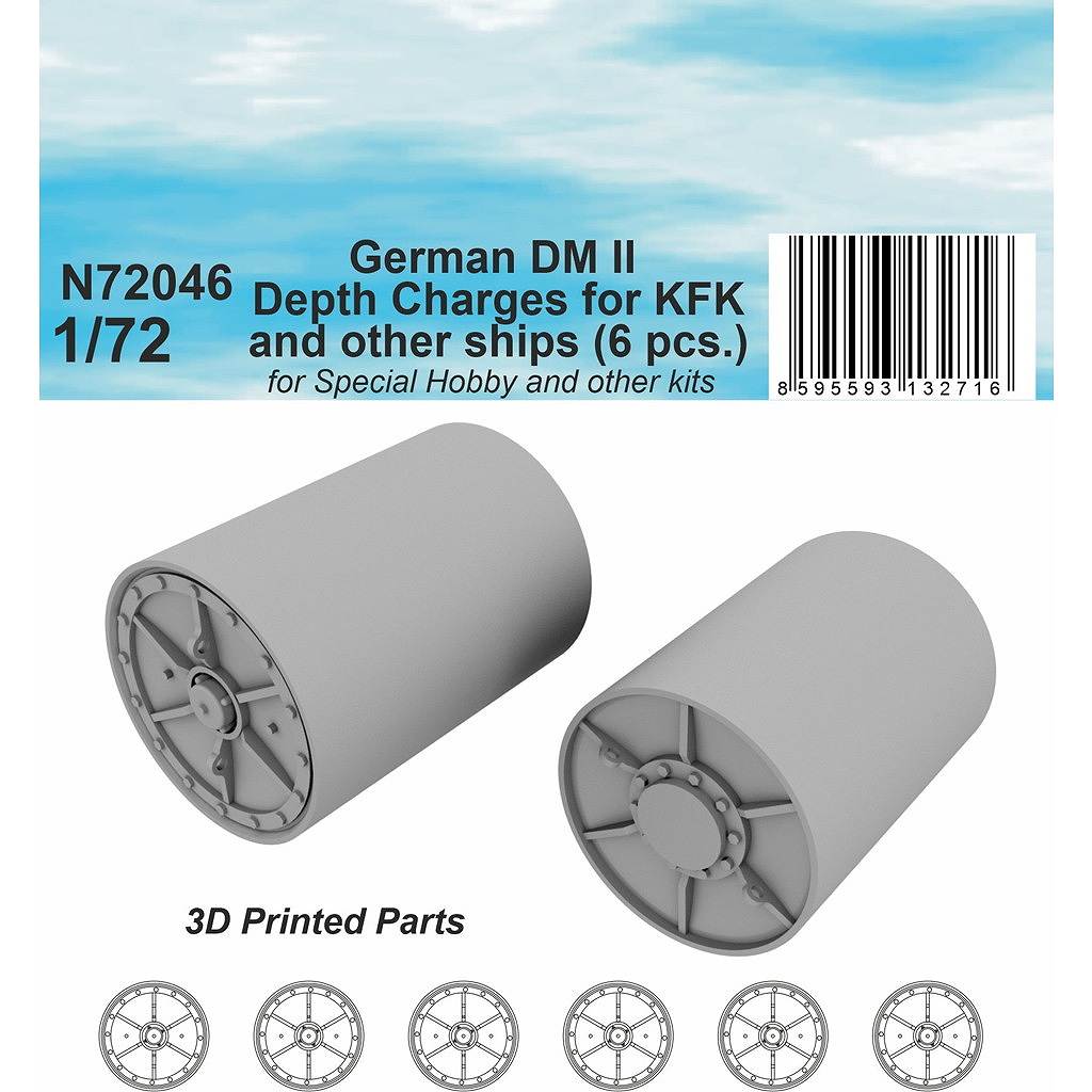 【新製品】N72046 1/72 WWII ドイツ軍 DMII 爆雷 (6個入)